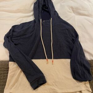 Marine Layer Navy and Cream Hoodie